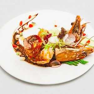 Тигровые креветки на гриле