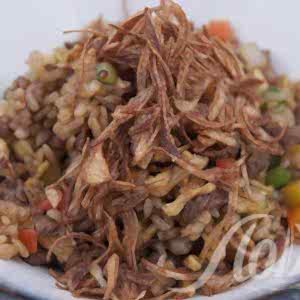 Китайский жареный рис с говядиной