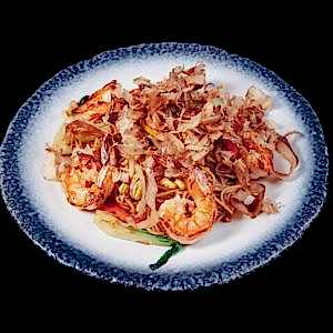 Яичная лапша с креветками