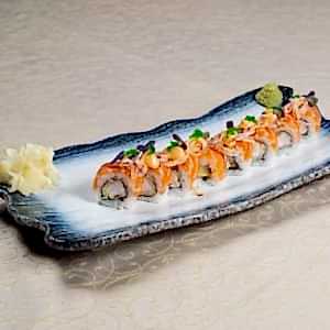 Острый ролл с лососем